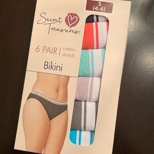 Secret Treasure Women’s Bikini Panties, 6-Pack